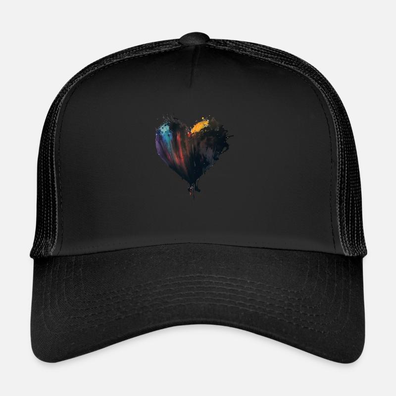 Herz Farbtropfen Bunt Trucker Cap