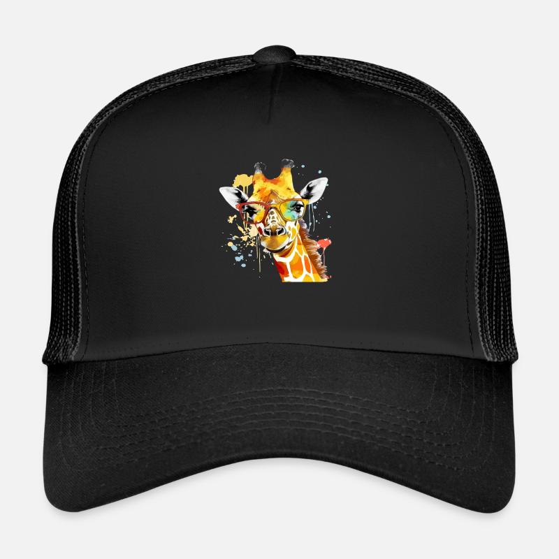 Helsy, die Giraffe - Trucker Cap - Schwarz/Schwarz