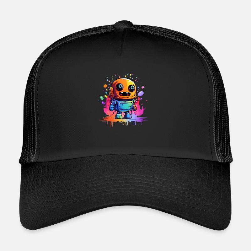 funny robot Trucker Cap