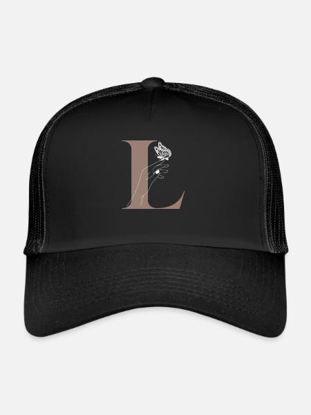 Letter L Magic Butterfly - Trucker Cap - black/black - Front