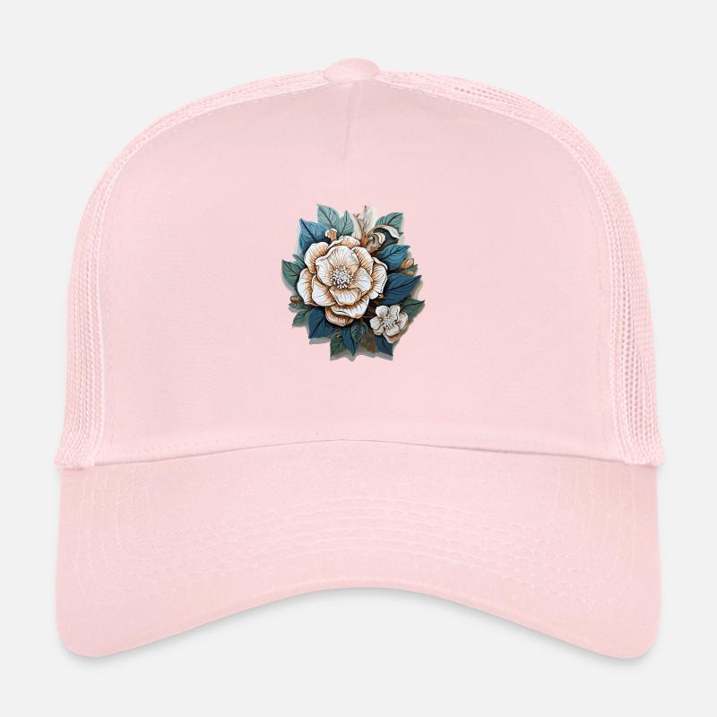 Fleurs blanches Casquette trucker 
