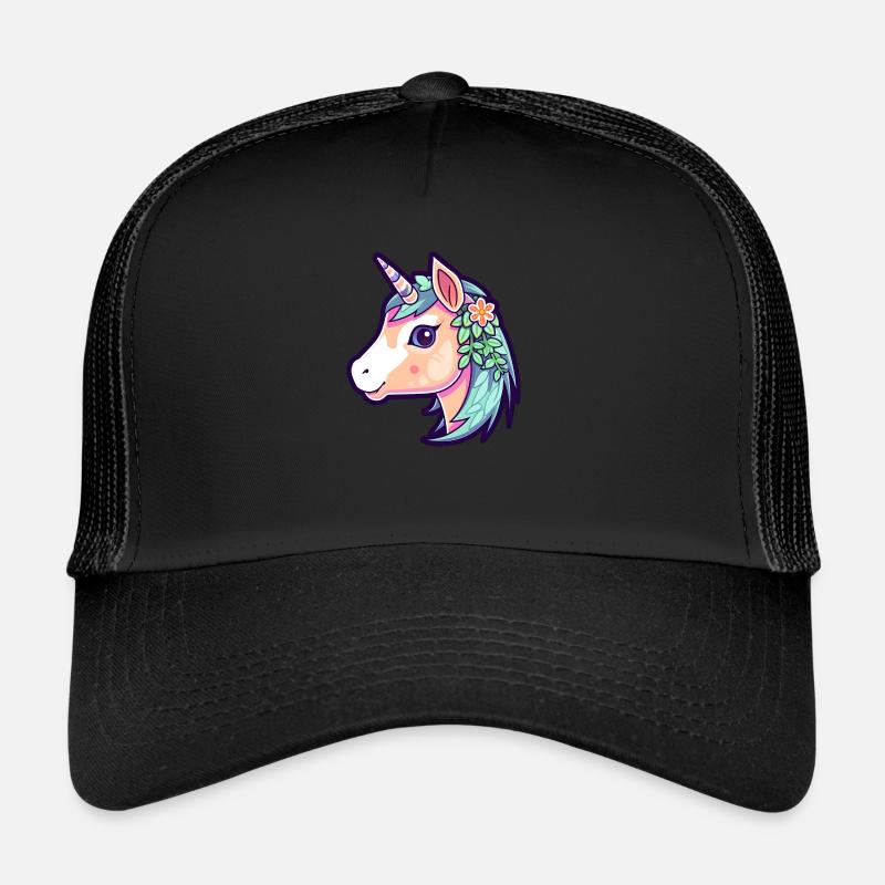 Cute Floral Unicorn Trucker Cap