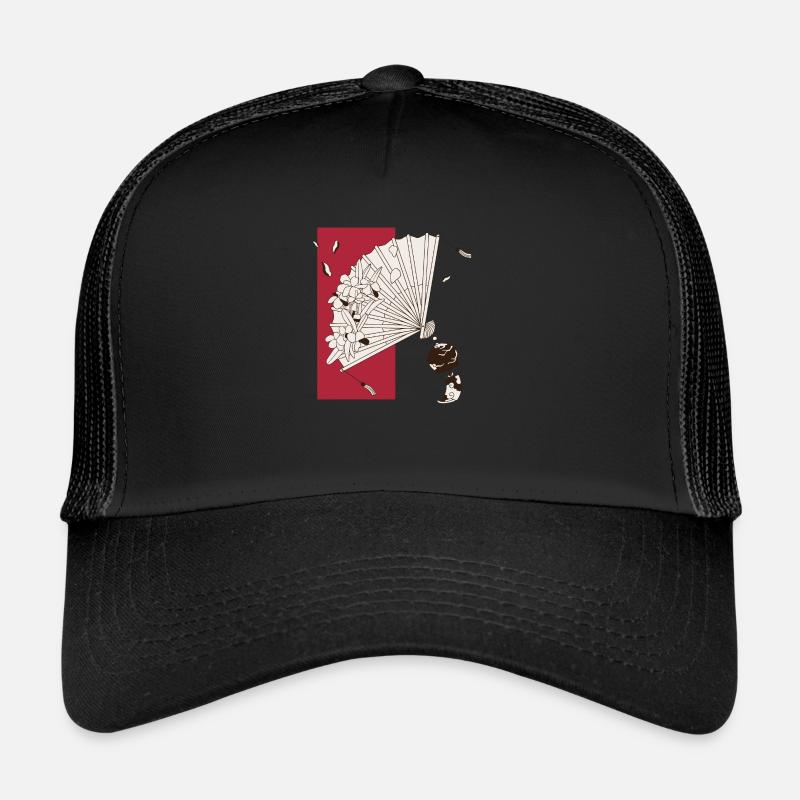 Kunst Japans - Japanische Kunst - Trucker Cap - Schwarz/Schwarz