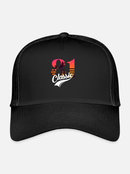 Vintage 1981-81st Birthday - Trucker Cap - black/black - Front
