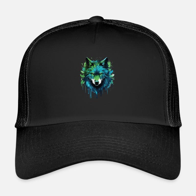 Loup Graffiti - Casquette trucker  - noir/noir
