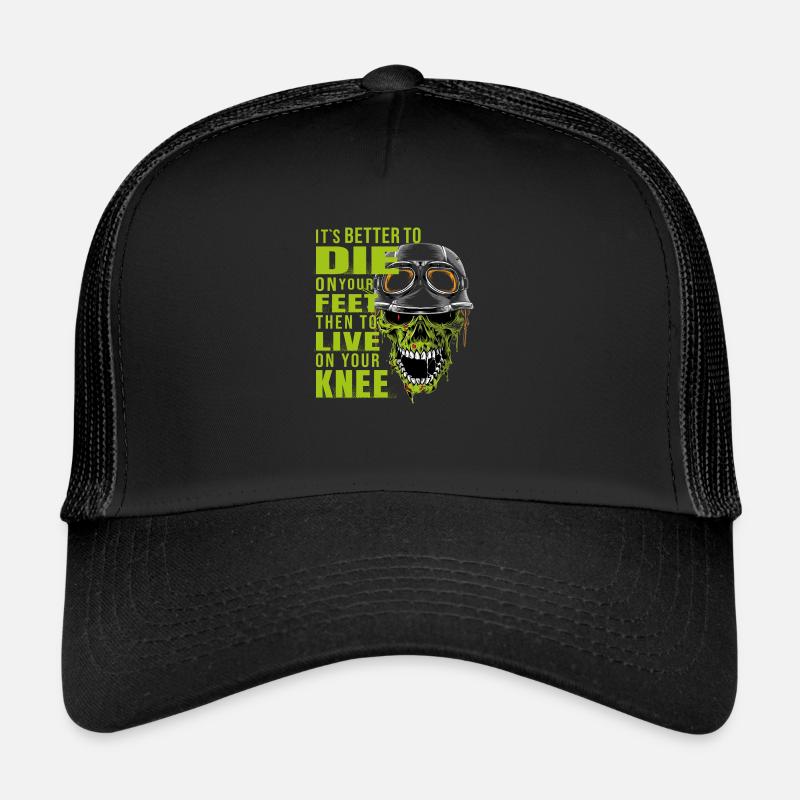 motorcycle, biker, road to hell Trucker Cap