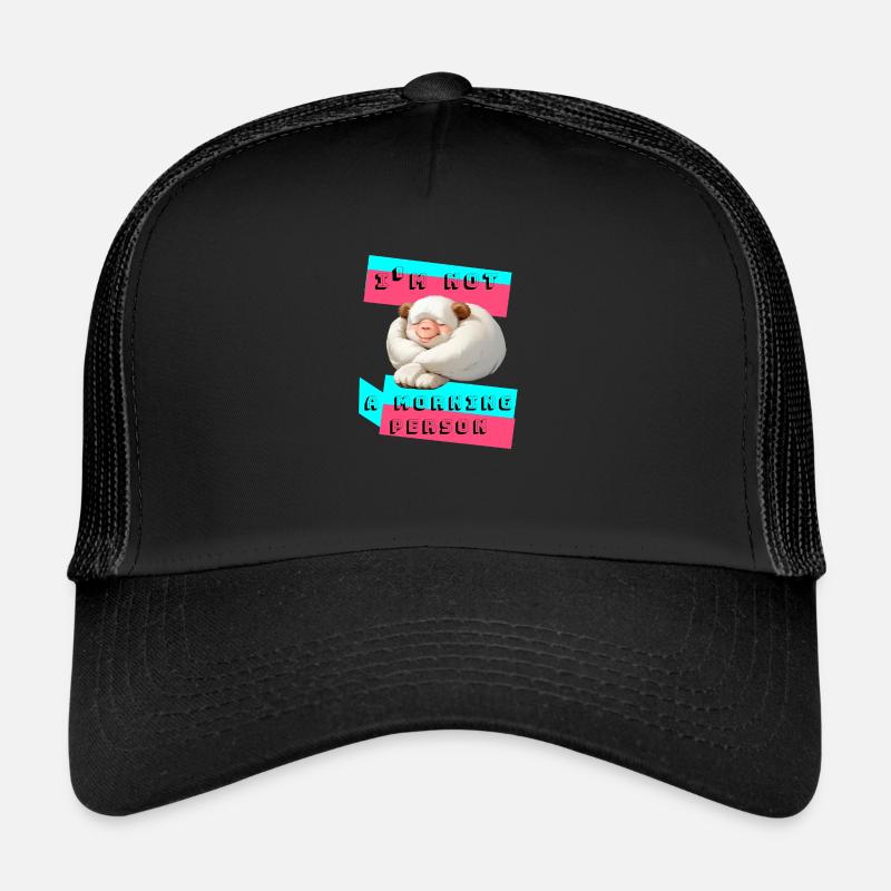 Je ne suis pas le matin - Casquette trucker  - noir/noir