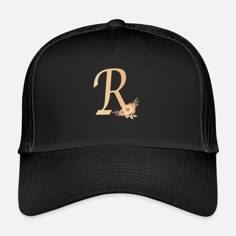 Buchstabe R mit Blumen Trucker Cap