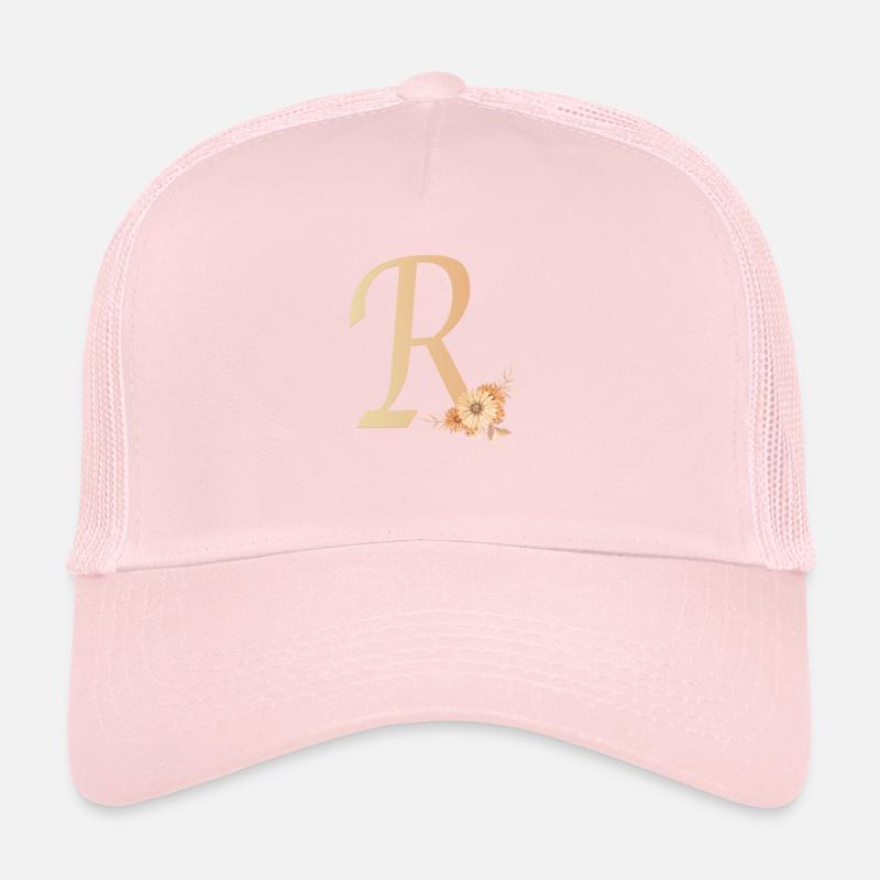 Lettre R avec des fleurs Casquette trucker 