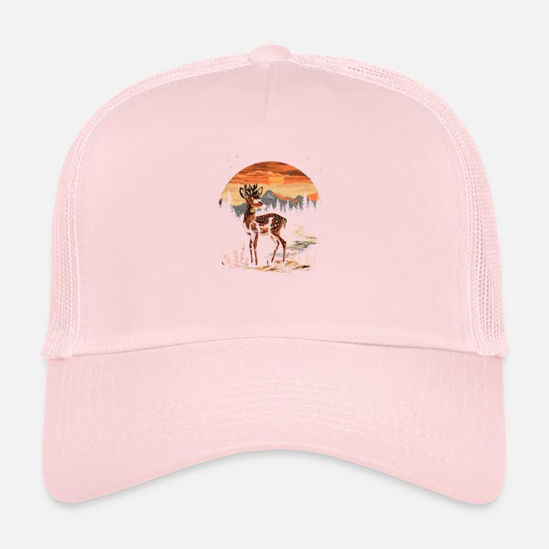 Faon Cerf Forêt Chevreuil Nature Coucher de Soleil Casquette trucker 