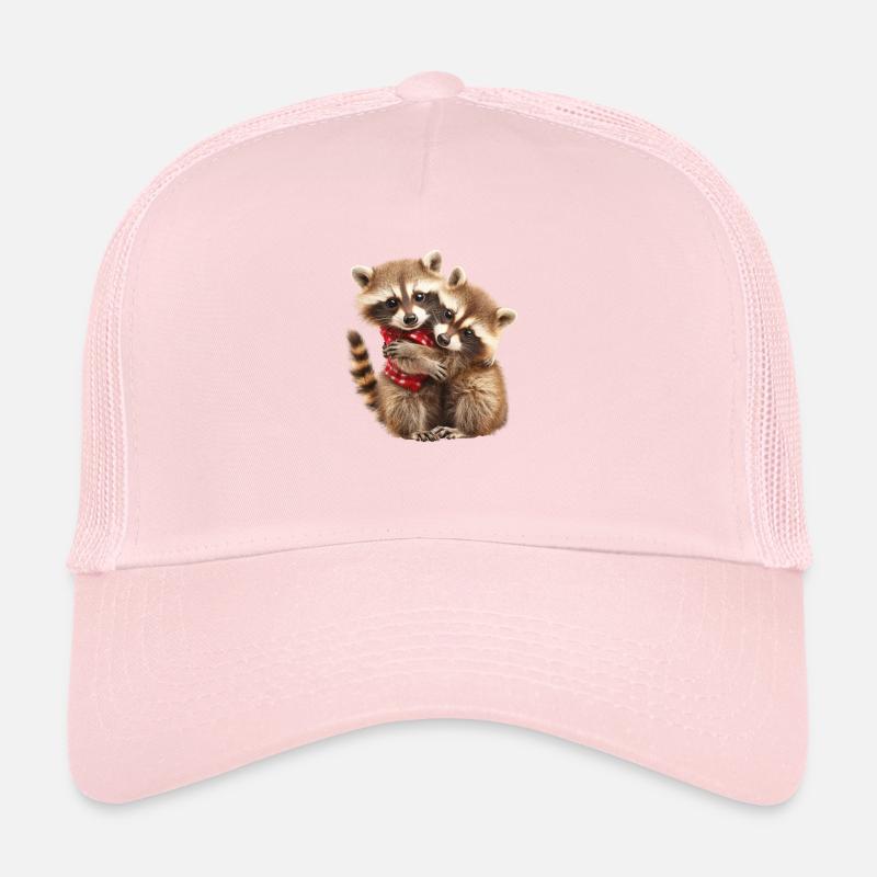 Zwei Waschbärjunge umarmen sich Trucker Cap