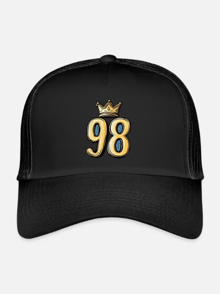 98 Nombre Couronne - Casquette trucker  - noir/noir - Devant