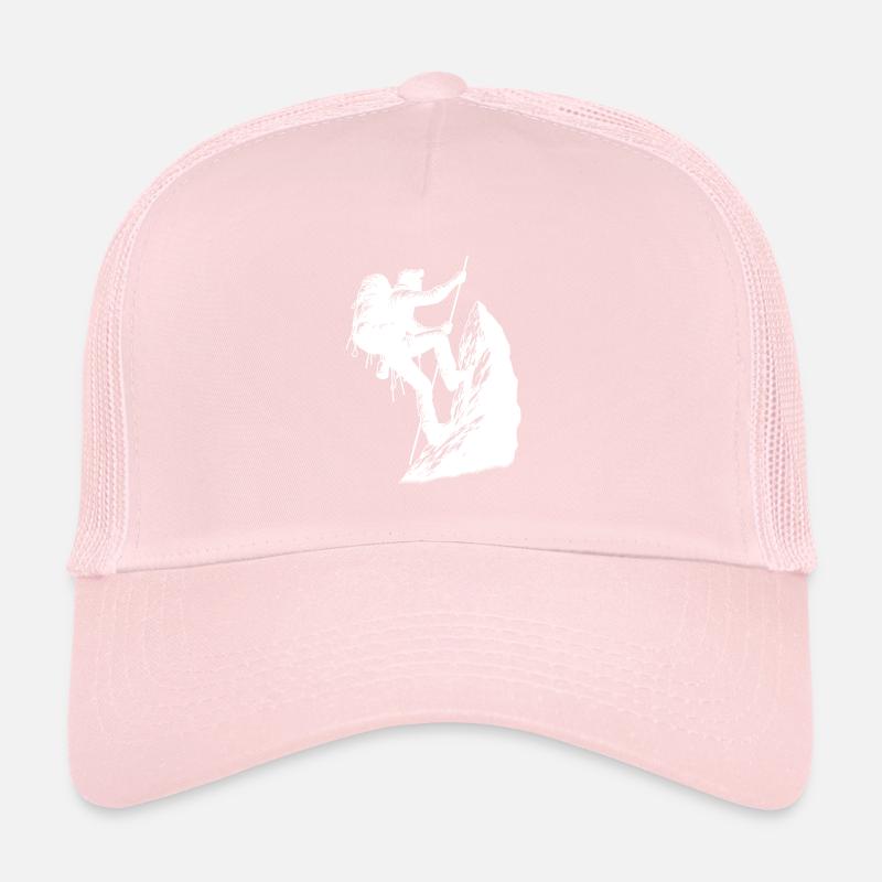 Bergsteiger beim Klettern am Seil Berg Gipfelsport Trucker Cap