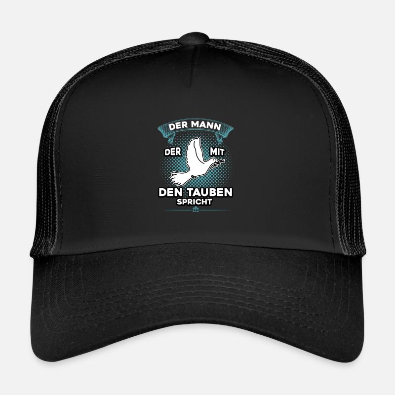 Brieftauben Shirt Tauben Flüsterer Taubenzüchter - Trucker Cap - Schwarz/Schwarz