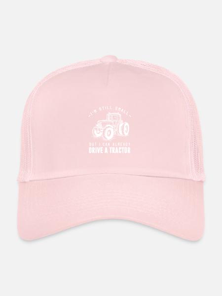 Cadeau de tracteur Farmer Kids · tracteur de conduite - Casquette trucker  - rose pâle - Devant