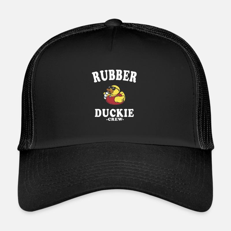 Rubber Duck Yellow Duck Crew Bathing Ducks Ducks - Trucker Cap - black/black