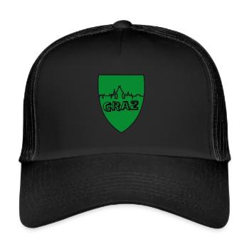 Horizon de Graz sur les armoiries - Casquette trucker  - noir/noir - Devant
