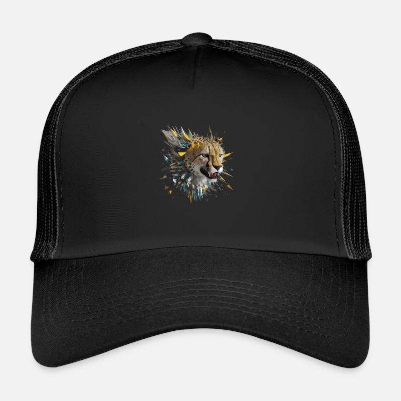 Leopard Raubkatze - Trucker Cap - Schwarz/Schwarz