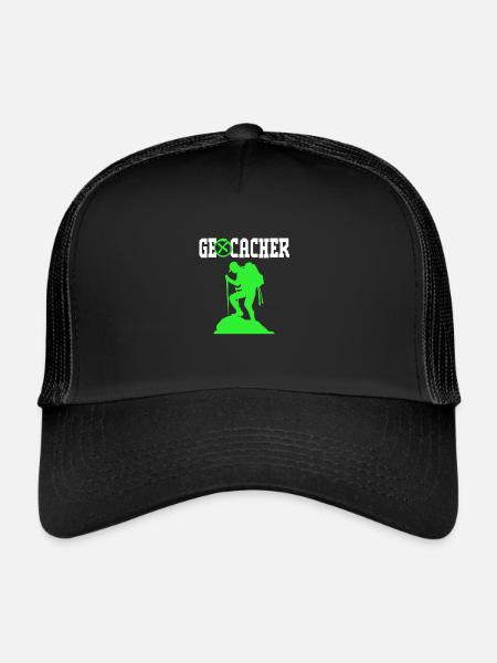 Geocaching Geocache Geocacher - Trucker Cap - black/black - Front