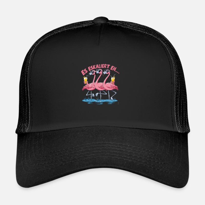 Es eskaliert eh… - Trucker Cap - Schwarz/Schwarz