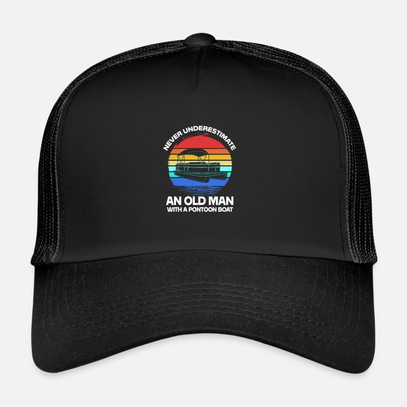 Pontonboot Boot Boote - Trucker Cap - Schwarz/Schwarz