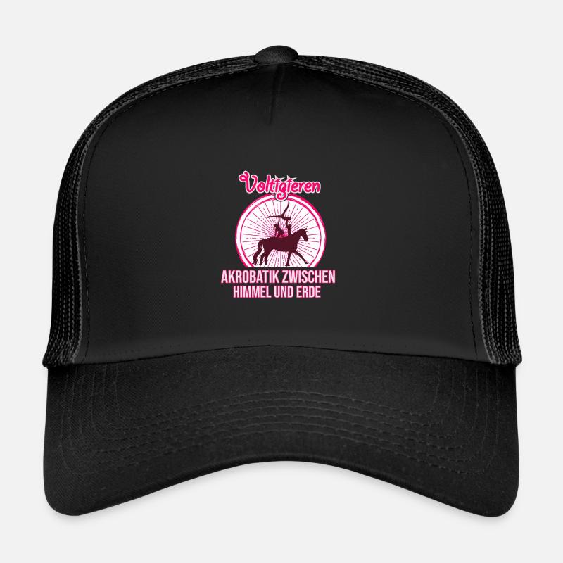 Voltigieren Pferd - Trucker Cap - Schwarz/Schwarz