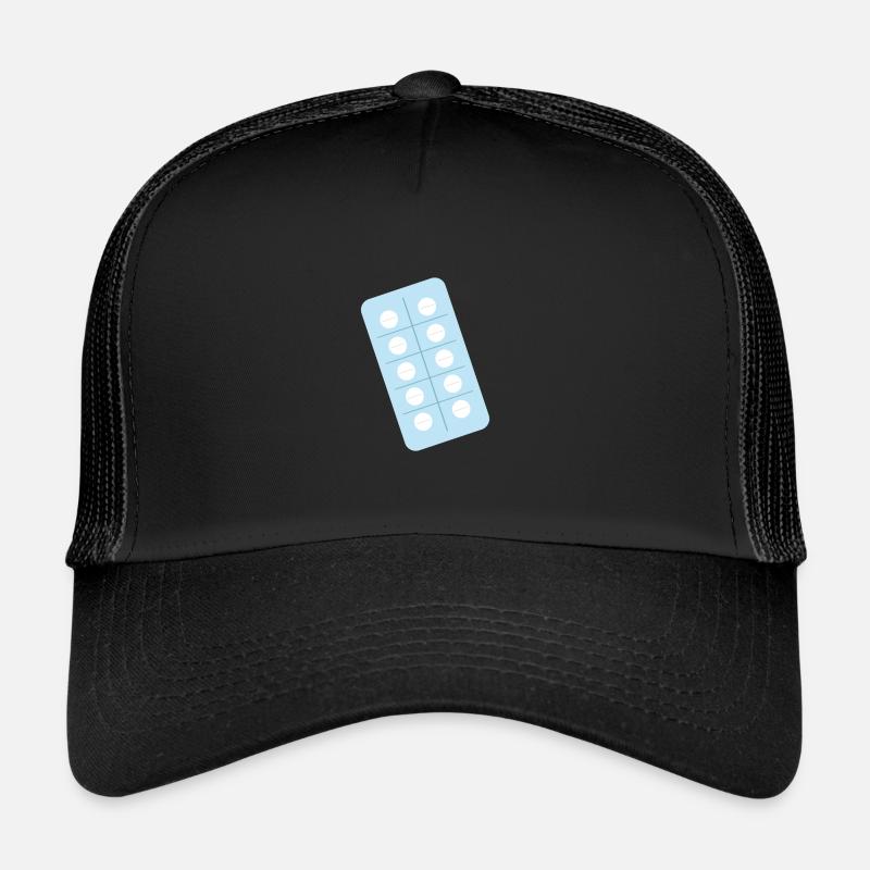 Comprimés médicaments santé - Casquette trucker  - noir/noir