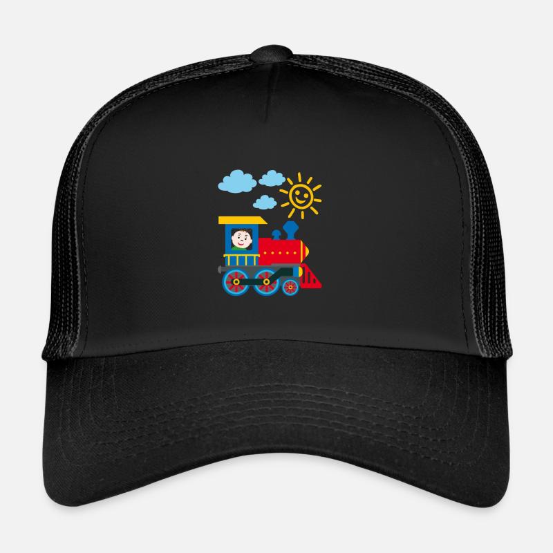 Bébé commande une petite locomotive au soleil Casquette trucker 