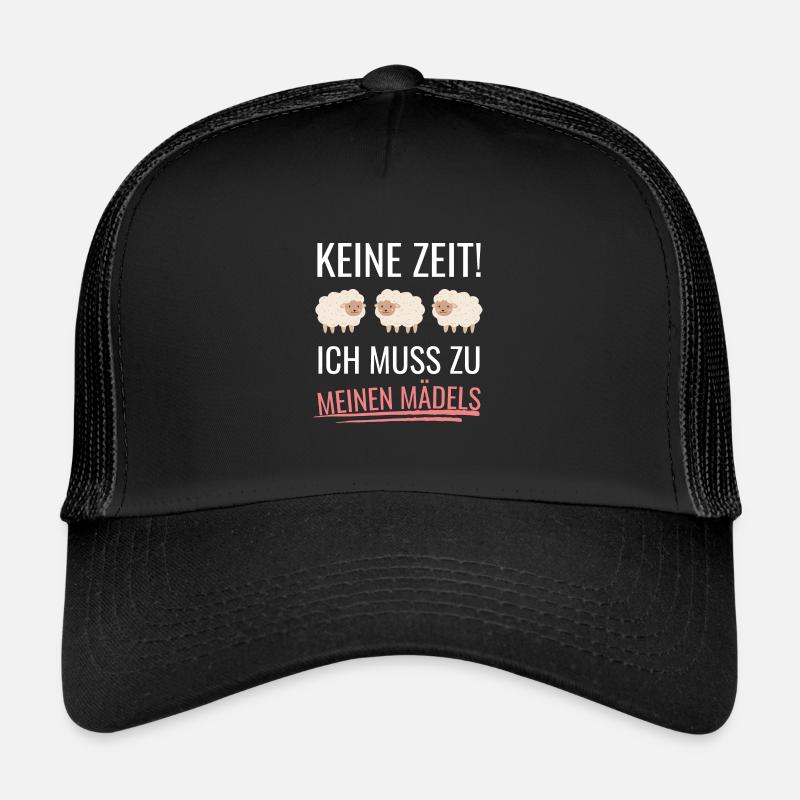 Schaf Bauer Bauernhof Tier Mädchen Geschenk Schaf - Trucker Cap - Schwarz/Schwarz