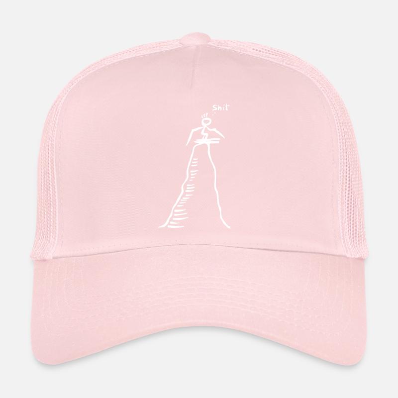 Skier with skis on the mountain - shit Trucker Cap