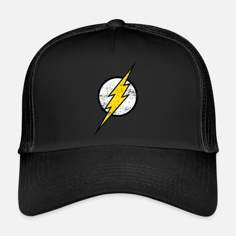 DC Comics Justice League Flash Logo - Trucker Cap - Schwarz/Schwarz