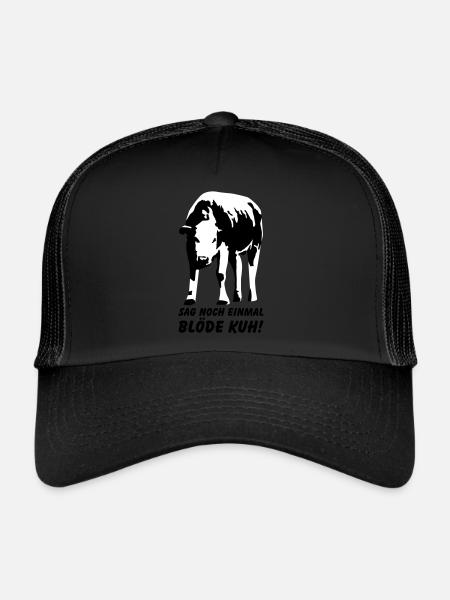 Dumme Kuh? - Trucker Cap - Schwarz/Schwarz - Vorne