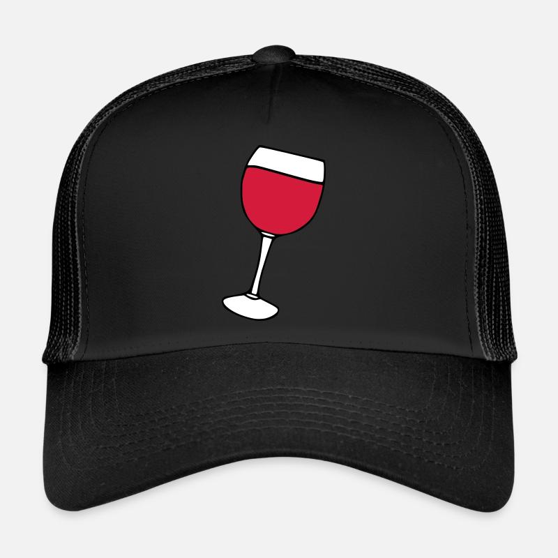Vin rouge dans le verre Casquette trucker 