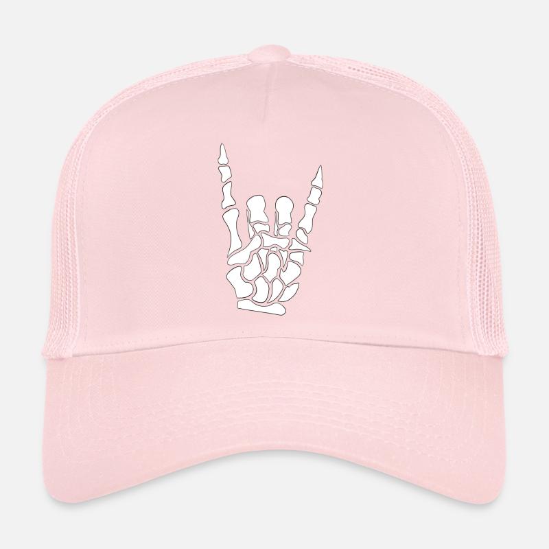 Main de cornes de diable - squelette - os - métal Casquette trucker 