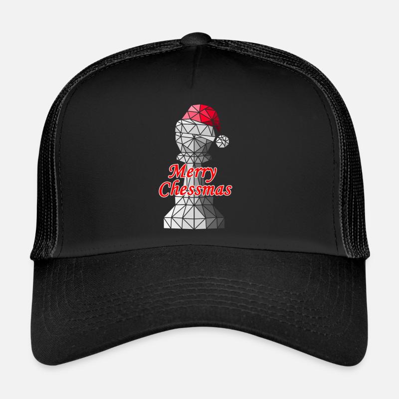 Pion d'échecs de Noël avec bonnet de Noel - Casquette trucker  - noir/noir