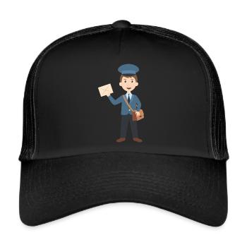 Post Beamter Briefträger - Trucker Cap - Schwarz/Schwarz - Vorne