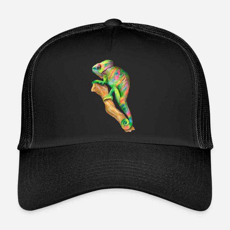 Caméléon Chameleon dans la jungle sur une branche Casquette trucker 