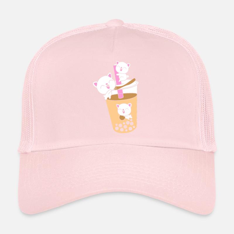 Boba Tea Bubble Tea Cat Kittens Trucker Cap