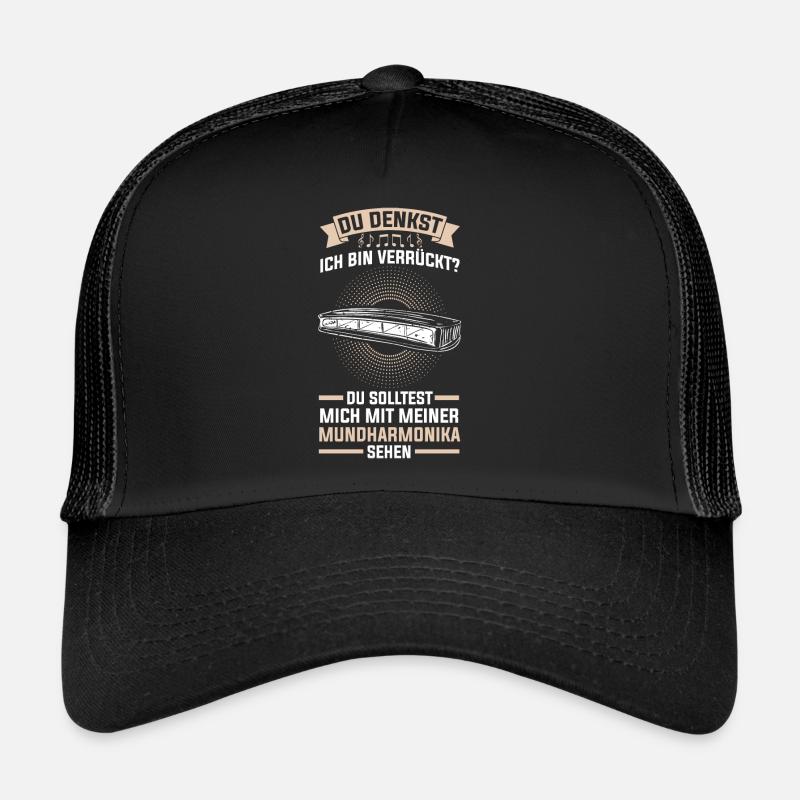 Harmonica Mundharmonika Akkord-mundharmonika - Trucker Cap - Schwarz/Schwarz