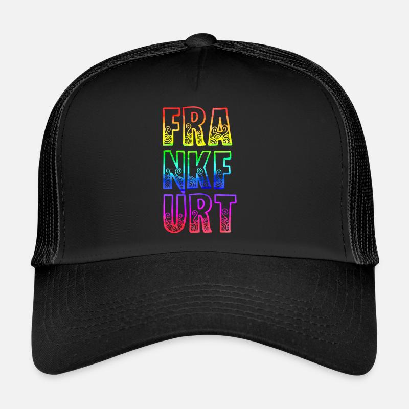 frankfurt rs regenbogen - Trucker Cap - Schwarz/Schwarz