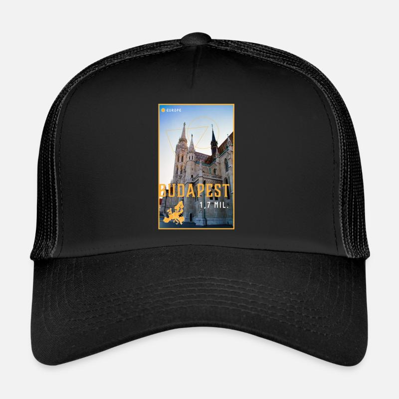 Budapest - Trucker Cap - Schwarz/Schwarz