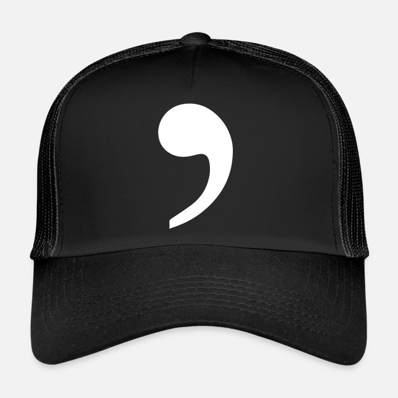 virgule blanc tendance idée cadeau ponctuation Casquette trucker 