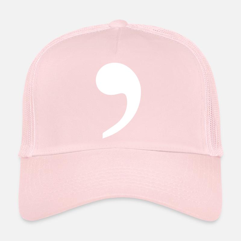 white comma trend gift idea punctuation Trucker Cap