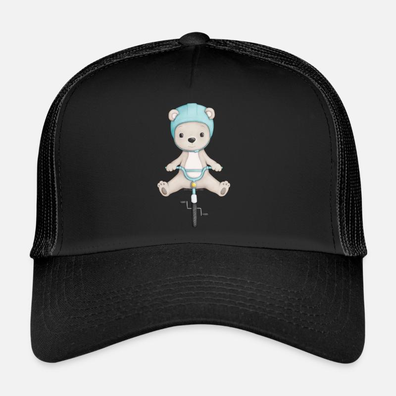 ours mignon sur le vélo Casquette trucker 