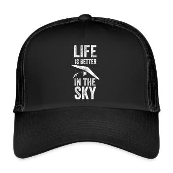 Life is better in the sky Hangglider - Trucker Cap - black/black - Front