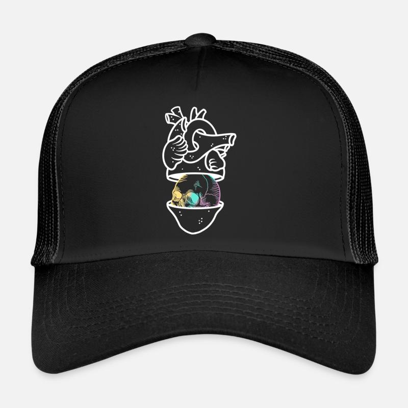 Herzschädel 2 weiß Trucker Cap