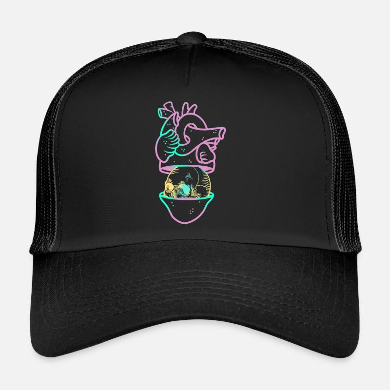 Heart Skull 2 lila Trucker Cap
