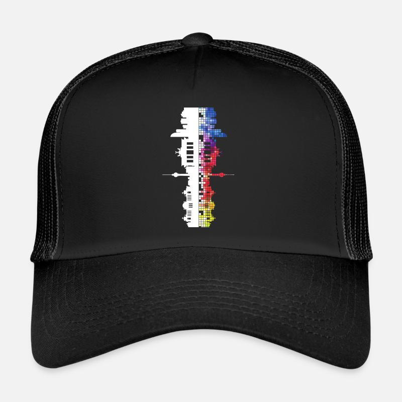 Berlin Deutschland Stadt Skyline Pixel Bunt Trucker Cap