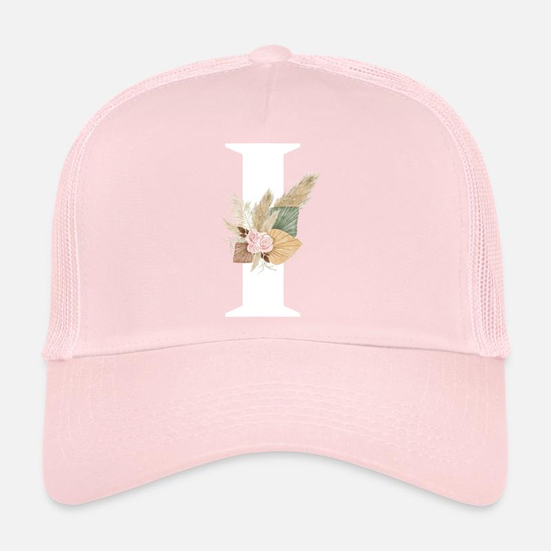 lettre I fleuris Casquette trucker 