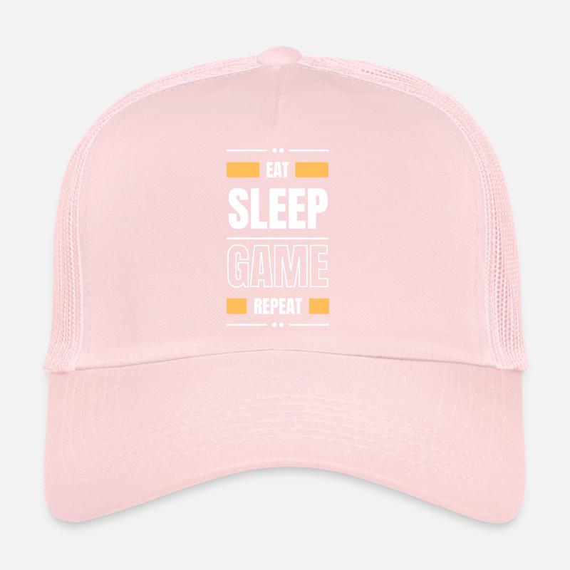 eat sleep game repeat gift idea gamble saying Trucker Cap